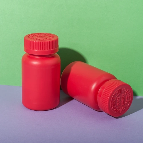 red hdpe plastic 120cc packer bottle for supplement - 1