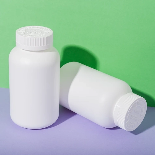 white HDPE plastic 400cc blank supplement bottle - 1