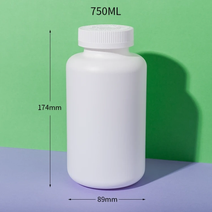 white HDPE plastic 750cc Vitamin B12 bottle - 2