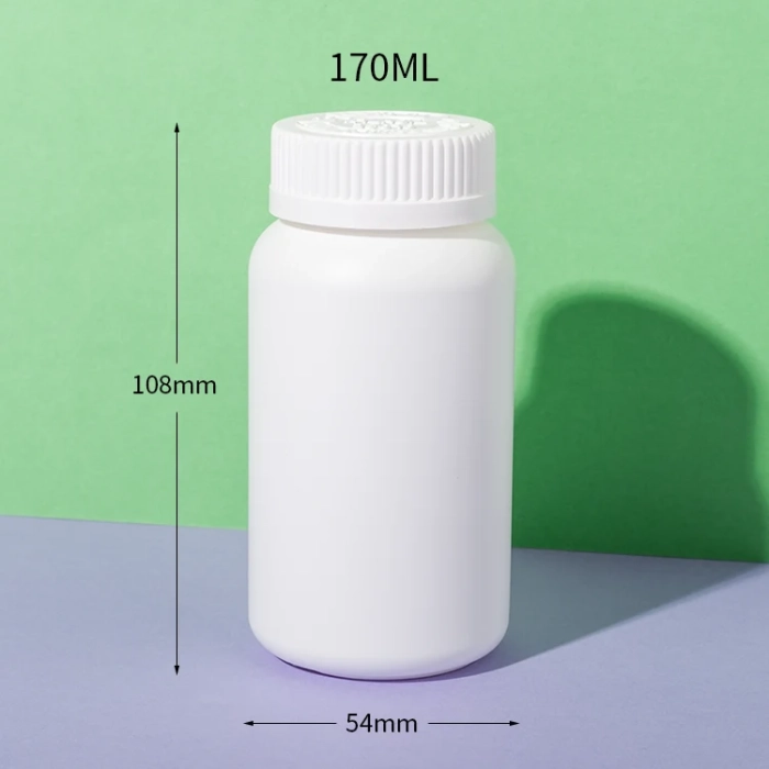 white hdpe plastic 170cc packer bottle for supplement - 2