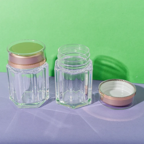 PS clear hexagon supplement bottle 50ml - 1