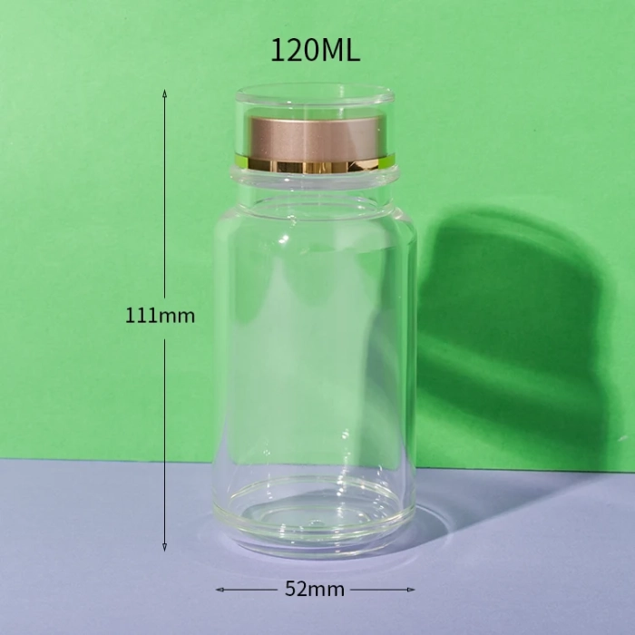 ps plastic clear pill bottle 120ml - 2