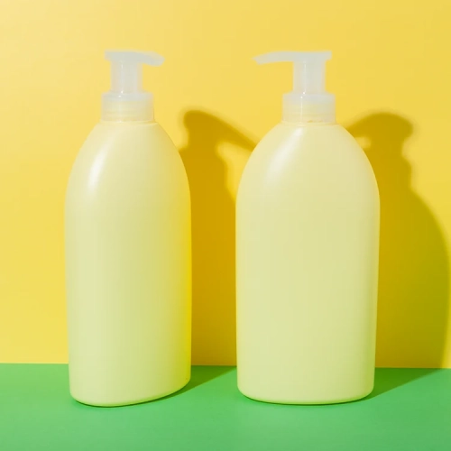 700ml hdpe plastic yellow shampoo bottle - 1