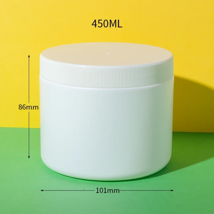 hdpe plastic hair butter white container 450ml - 2