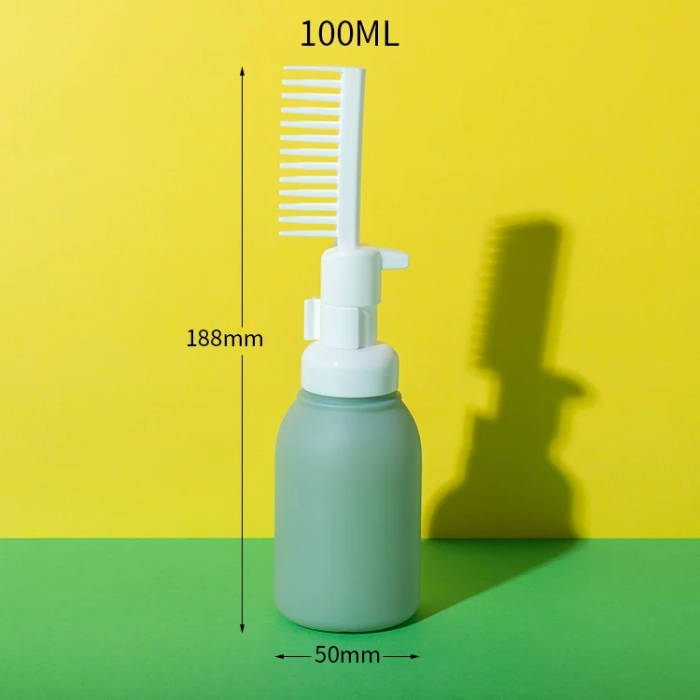 hdpe soft-touch foam hair dye bottle with comb 100ml - 1