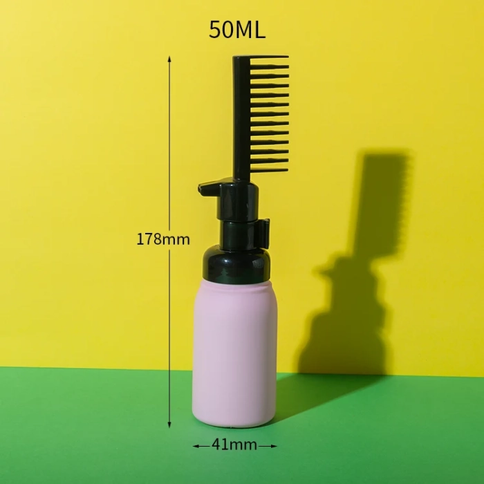 hdpe soft-touch foam hair dye bottle with comb 50ml - 1