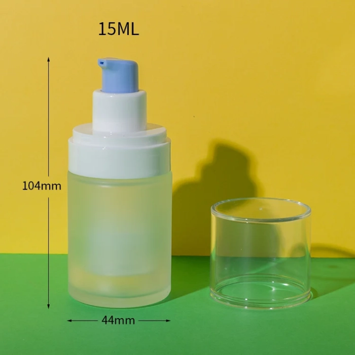 refillable glass airless pump bottles 15ml - 1