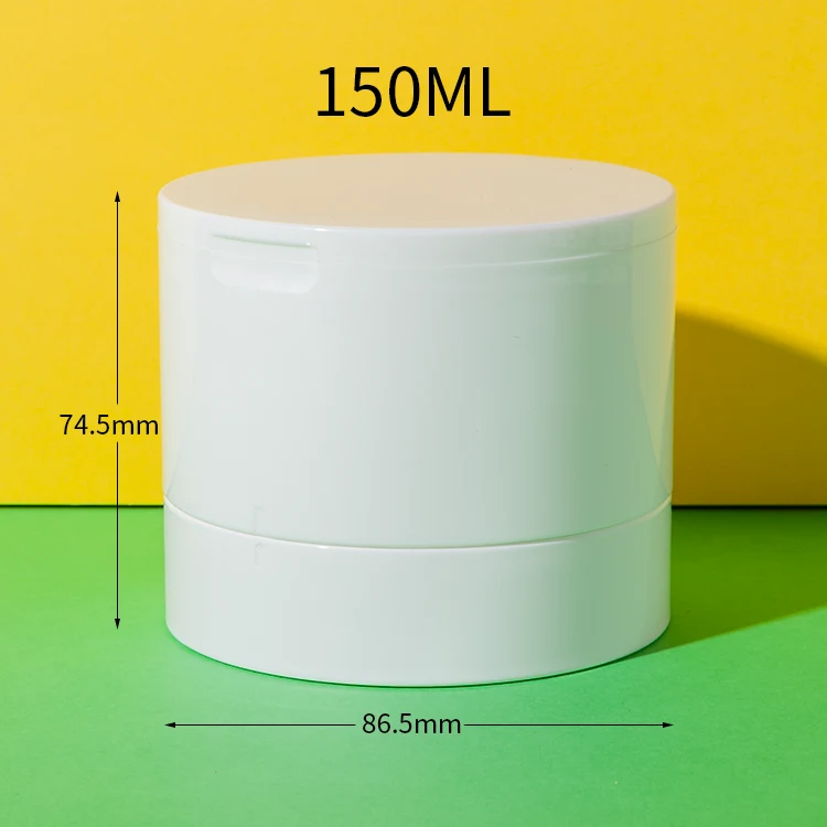 pp plastic flip top refillable cosmetic jar 150ml - 1