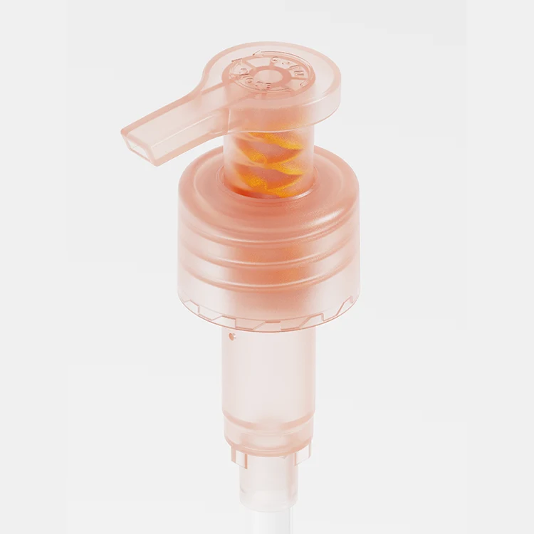 orange injection molded matte mono-plastic lotion pump - 6