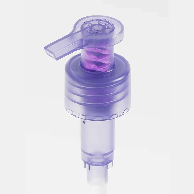 purple injection molded matte mono-plastic lotion pump - 7